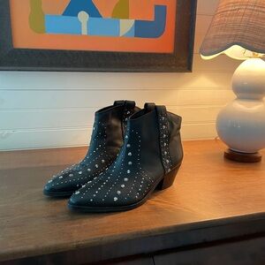 Sam Edelman Black Studded Ankle Boots